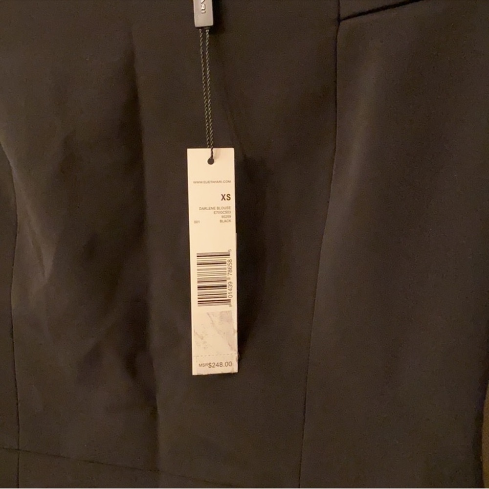 ElieTahari Darlene Blouse Size XS color: Black NWT - Picture 7 of 12